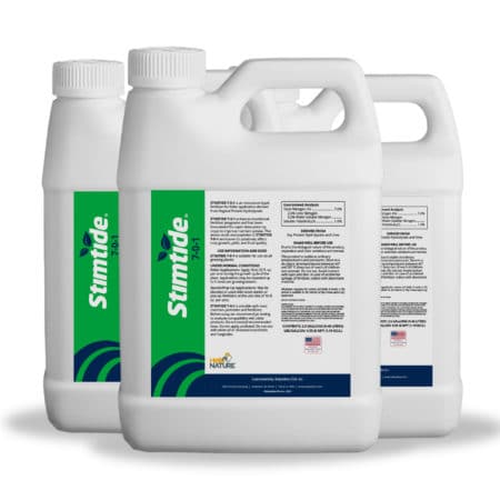 Application of Stimtide biostimulant on crops to improve fruit quality, yield, and stress resistance under drought or cold conditions.