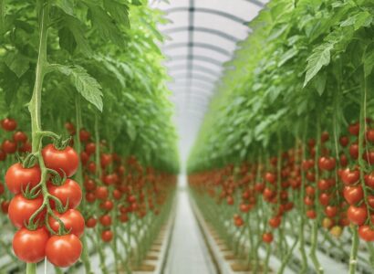 Cherry tomato plants grown in soilless culture treated with biostimulants to enhance growth and fruit quality